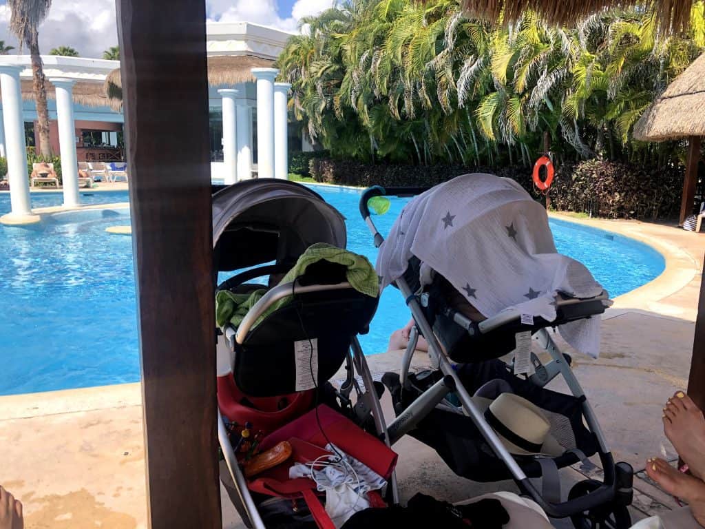 Strollers by the pool