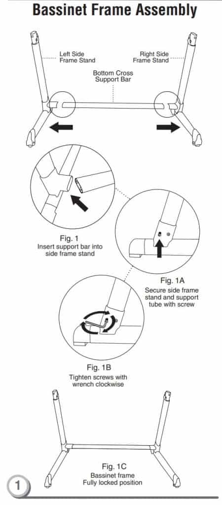 Simmons Kids by the Bed City Sleeper Bassinet - frame assembly 1