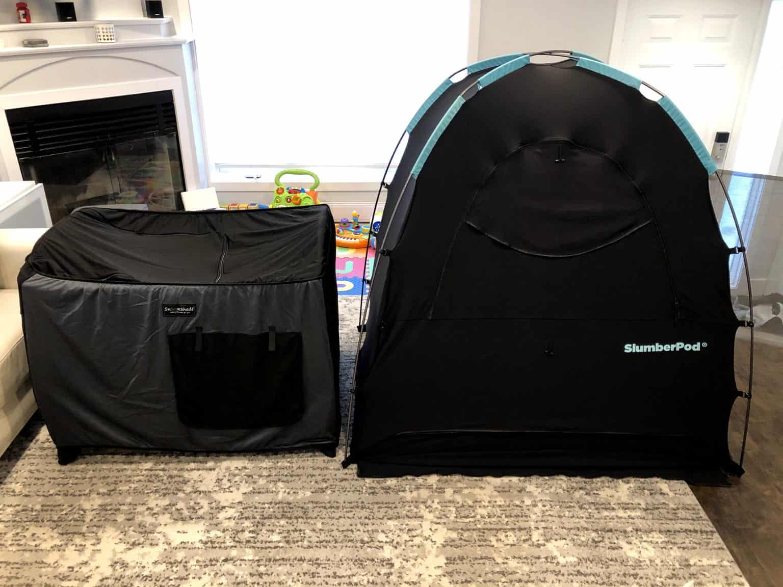 SlumberPod vs SnoozeShade A detailed comparison of the best darkening sleep tents Upside Dad