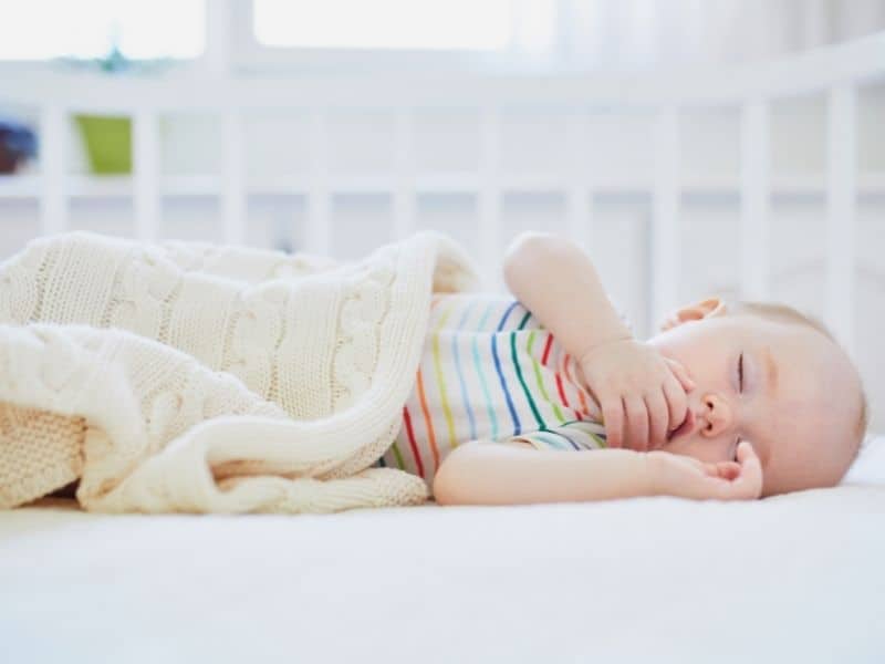 Baby asleep in a co sleeper