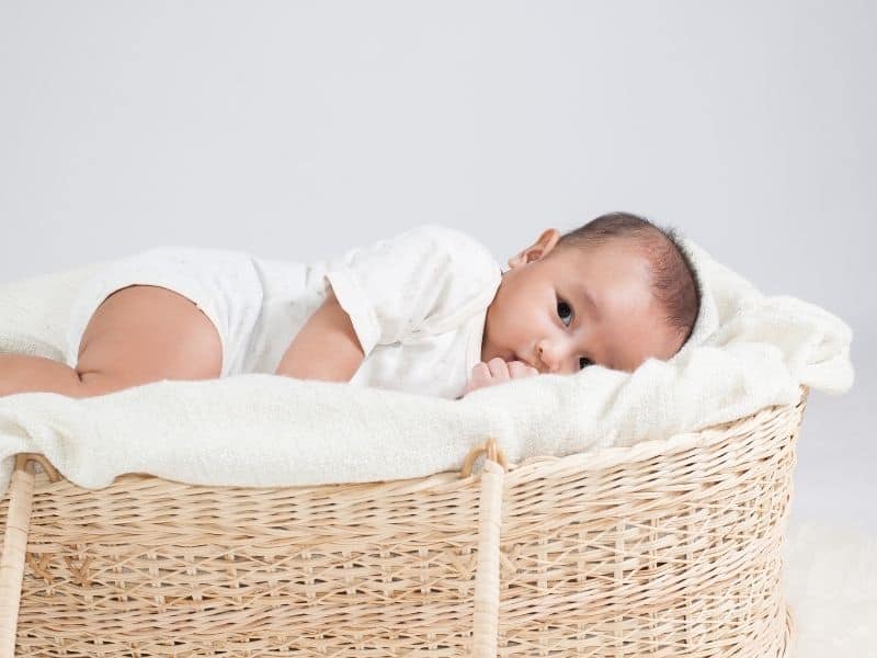  Baby Wicker Moses Basket, Natural Look Baby Basket - Baby  Carrier with Mattress and Sheet : Baby