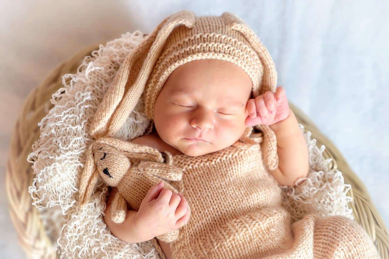 baby and rabbit lovey