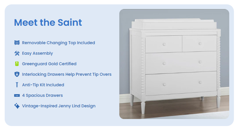Saint 4-Drawer Dresser with Changing Top Review